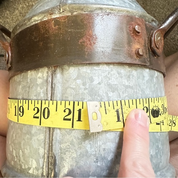 Farmhouse Rustic Metal Galvanized Decorative Milk Can - Picture 11 of 15